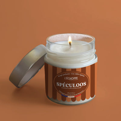 Bougie parfumée Spéculoos - Cire 100% végétale 180g - L'Échoppe Buissonnière - fabriquée en France