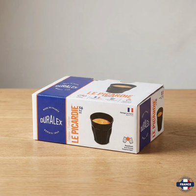 Lot 6 Verres à Expresso 9cl Picardie Noir - Duralex - J'achète français - Duralex