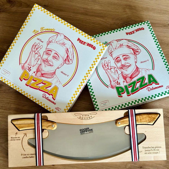 Pizza Rocket manche olivier coffret bois