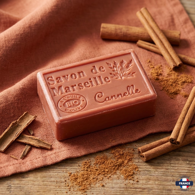 Savon de Marseille Artisanal Cannelle – Huile d’Olive BIO – 125g - J'achète français - DAMPA1975