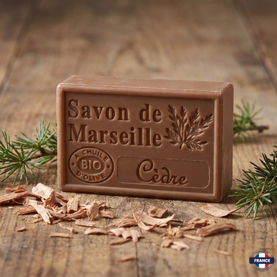 Savon de Marseille Artisanal Cèdre – Huile d’Olive BIO – 125g - J'achète français - DAMPA1975