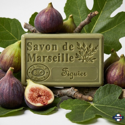 Savon de Marseille Artisanal Figuier · Huile d’Olive BIO · 125g - J'achète français - DAMPA1975